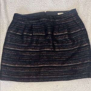 J. Crew Factory Metallic Stripe Tweed Mini Skirt size 6.